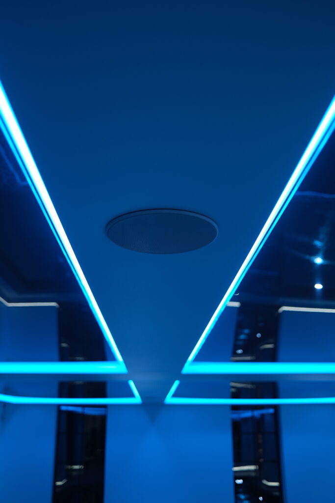 Detail of LED lighting within stretch ceiling