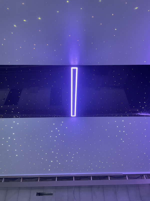Close-up of ambient ceiling lighting