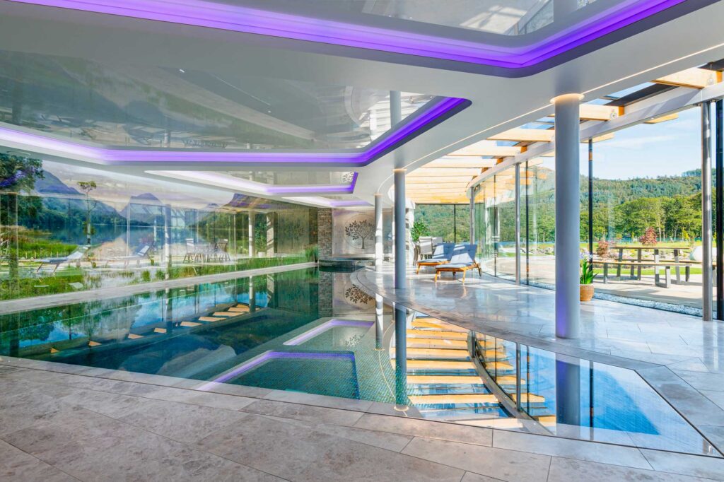 Detail of LED lighting within stretch ceiling